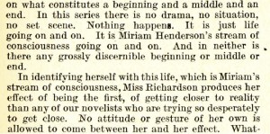 Scanned section of May Sinclair's review of Dorothy Richardson's Pilgrimage